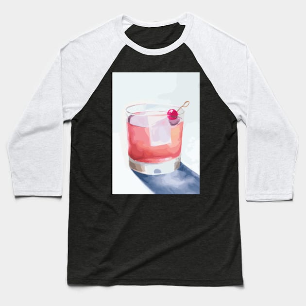 Cocktail with Cherry Baseball T-Shirt by maxcode